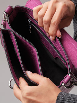 Сумка кожаная Azaro 30741 фиолет.флокс