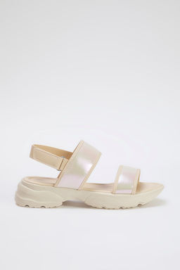 Trendyol Shoes Bej Cift Hologram Bantl? Buyuk K?z Cocuk Kids Sandalet TAKSS25SD00023 - Trendyolmilla фото 6