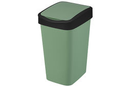 Ведро для мусора с подвижной крышкой 10 л 23,5*19,5*33,7 см Тандем зеленый/черный (841045) - Elan gallery фото 4