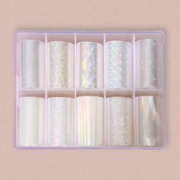 Набор переводной фольги для дизайна ногтей, 4×100 см, 10 шт., цвет БЕЛЫЙ