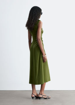Vestido midi fruncido con escote ojo de cerradura - H&m фото 5