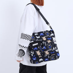 Сумка текстильная шопер на молнии, 35×8×31 см, чёрная