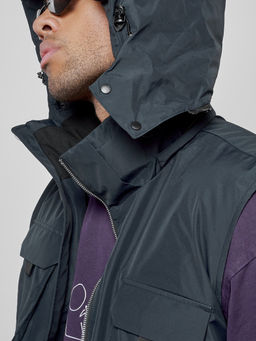 Куртка - жилетка трансформер с подогревом 2 в 1 мужская зимняя темно-синего цвета 6668TS - Mtforce фото 18