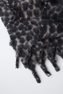 ANIMAL PRINT SCARF WITH FRINGING - Zara фото 2