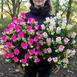 Розы, ОГРОМНЫЙ букет 36 голов, высотой 70 см
