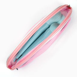 Косметичка-сетка PVC 14 см х 21 см MAKEUP BAG с каркасом - Beauty fox фото 4