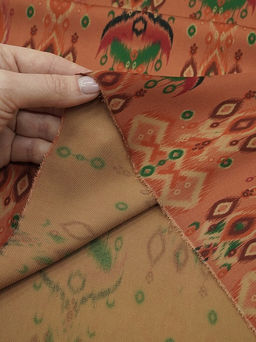 Штапель Премиум Бессараб цв.оранжевый терракот, ш.1.5м, вискоза-100%, 125гр/м.кв - Купава фото 15