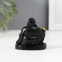 Нэцкэ фигурка полистоун «Хотей с золотым жезлом Жуи», чёрный, 4×5×5.5 см