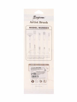 Набор кистей для рисования, синтетика, 5 штук: № 1/8, 3/8, 5/8, 1/2, 1/4, плоские, веерные, деревянная ручка, международный размер