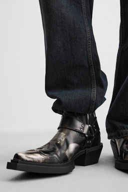 LEATHER COWBOY BOOTS - Zara фото 4