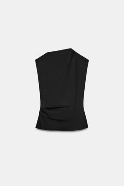 TOP ALGOD?N DRAPEADO / Negro - Zara фото 5