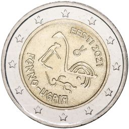 2 евро 2021 года Эстония  Финно-угорские народы