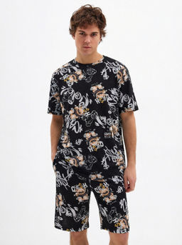 Пижама мужская кулирка с шортами "ЧЕЛСИ" МИШКИ ЧЕРНЫЙ