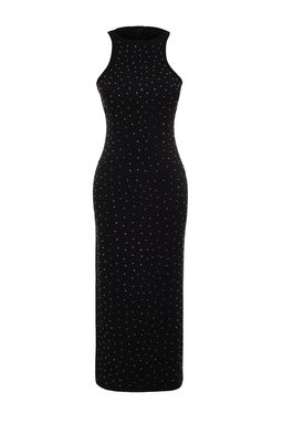 TRENDYOLMILLA Siyah Vucuda Oturan Parlak Tasl? Dokuma S?k Abiye Elbise TPRSS24EL00128 фото 7