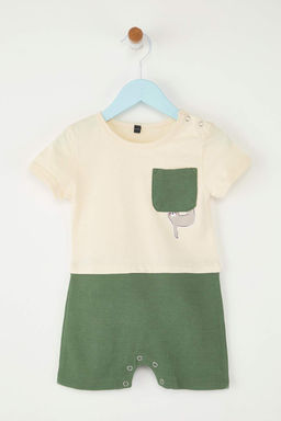 Tas Erkek Bebek Pamuklu Animal Bask?l? Dokulu Orme Tulum TKDSS25TU00021