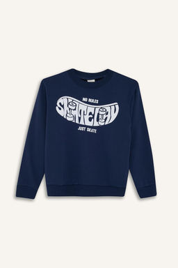 Bisiklet Yaka Bask_l_ Sweatshirt Erkek _ocuk - Defacto фото 7