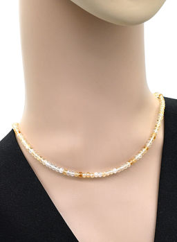 Чокер из цитрина рондель граненый 4*3мм, 40см