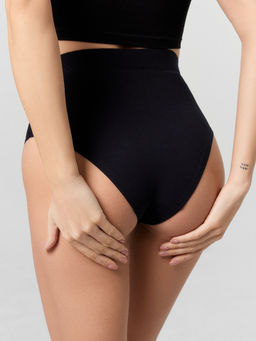 Цена за 2 штуки! Трусы женские черные с высокой посадкой