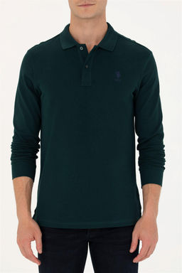 U. S. Polo Assn Мужская темно-зеленая базовая толстовка с воротником поло - U.s. polo assn фото 13