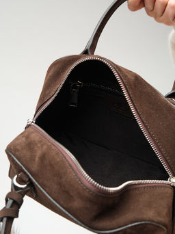 Замшевая сумка Polly DBR 31348 черный каштан фото 11