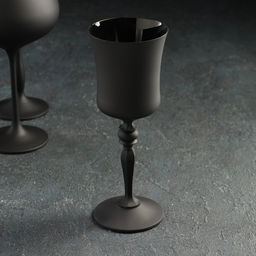 Набор бокалов для вина из хрустально стекла «Магнолия», 350 мл, цвет чёрный