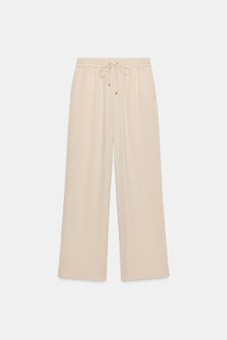 PANTAL?N FLUIDO CINTURA EL?STICA / Beige - Zara фото 6