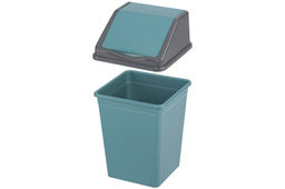 Ведро для мусора с подвижной крышкой 10 л 22,5*22,5*35 см квадратное бирюзовый/серый (941055) - Elan gallery фото 7