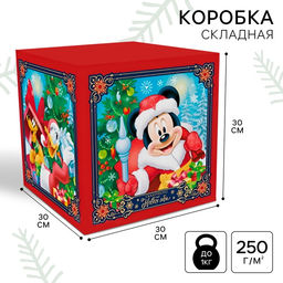 Коробка подарочная складная «Сказочного Нового года», 30×30×30 см, Микки Маус