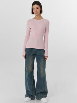 Лонгслив женский розовый