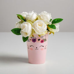 Цена за 10 шт. Стакан для цветов Котик, 350 мл