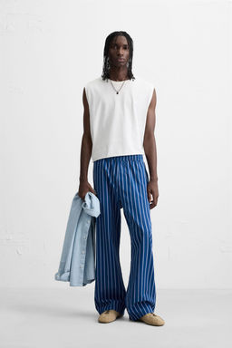 STRIPED RELAXED FIT TROUSERS