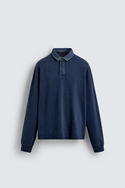 CONTRAST COLLAR POLO SWEATSHIRT - Zara фото 7