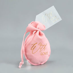 Цена за 5 шт. Мешочек подарочный замшевый С любовью, тиснение, 9 х 12 см +/- 1.5 см - Дарите счастье фото 2