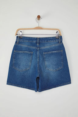 TRENDYOLMILLA Beyaz Yuksek Bel City Boy Denim Sort TWOSS25SR00172  фото 8