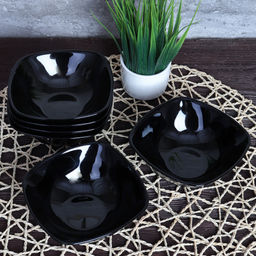 Набор квадратных салатников 6 штук 220 мл 140 мм черный / BNFW55T (Black) /12/ - Галеонтрейд фото 3