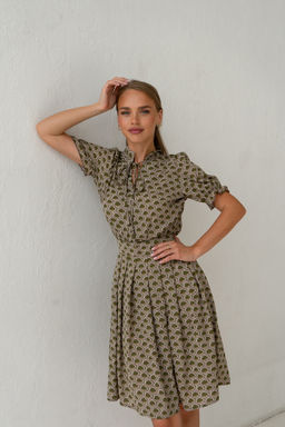 Платье Open Style 5348 коричневый/бежевый/св.коричневый