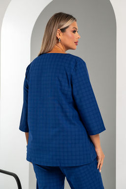 Блузка ТБ-127 клетка василек