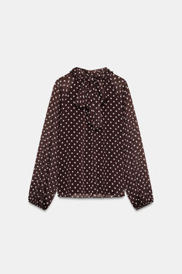 POLKA DOT BLOUSE WITH BOW