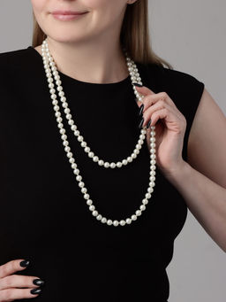 Бусы Классика шар №8, цвет молочный, L=125 см