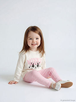 Minnie Mouse Bask?l? K?z Bebek Ti??rt ve Tayt