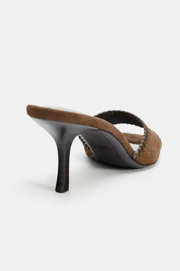 TOPSTITCHED HEEL MULES - Zara фото 19