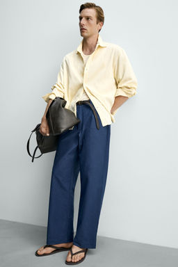 PANTAL?N WIDE FIT PLIEGUES / Azul - Zara фото 6