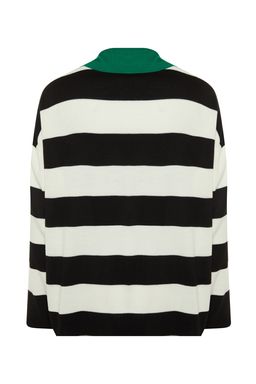 Yesil Genis Kal?p Cizgili Triko Kazak TWOAW23KZ00008 - Trendyolmilla фото 6