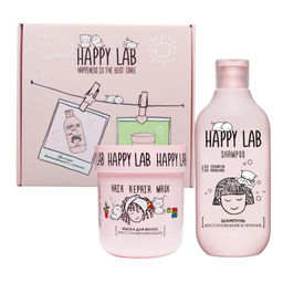 Happy Lab Набор средств для ухода за волосами: Шампунь Восстановление & Питание + Маска восстанавливаюшая, 300 мл, 180 г
