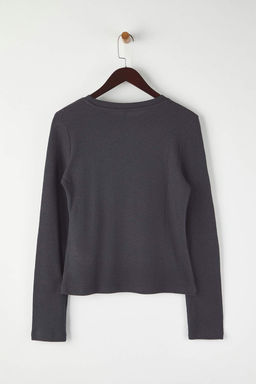 Wardrobe Essentials  Antrasit Triko Gorunumlu Orme Bluz | TWOAW26BZ00150 - Trendyolmilla фото 2
