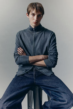 Cardigan con cremallera Slim Fit