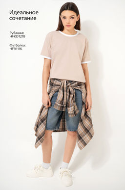 Женская базовая футболка из хлопка с кантом 3 шт. Happyfox  фото 24