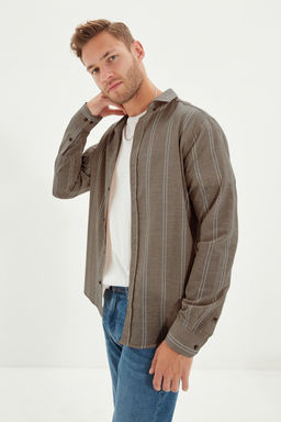 TRENDYOL MAN Beyaz Slim Fit Dugmeli Yaka Ince Cizgili Gomlek TMNSS20GO0092 - Trendyolmilla фото 42