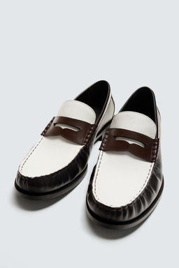 LEATHER PENNY LOAFERS - Zara фото 9