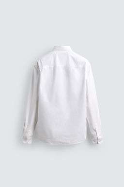 CAMISA ALGOD?N - LYOCELL BOLSILLOS / Blanco - Zara фото 8